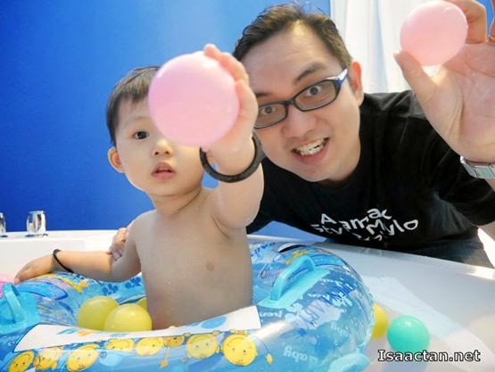With Baby Martin at a baby spa recently