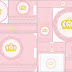 Corona Dorada y Encaje Rosa: Etiquetas para Candy Bar para Imprimir Gratis.