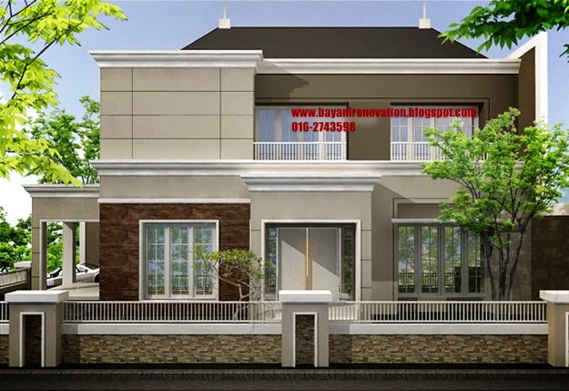 Design Idea Rumah Pojok 2 lantai Semi Klasik | Bayani Home Renovation