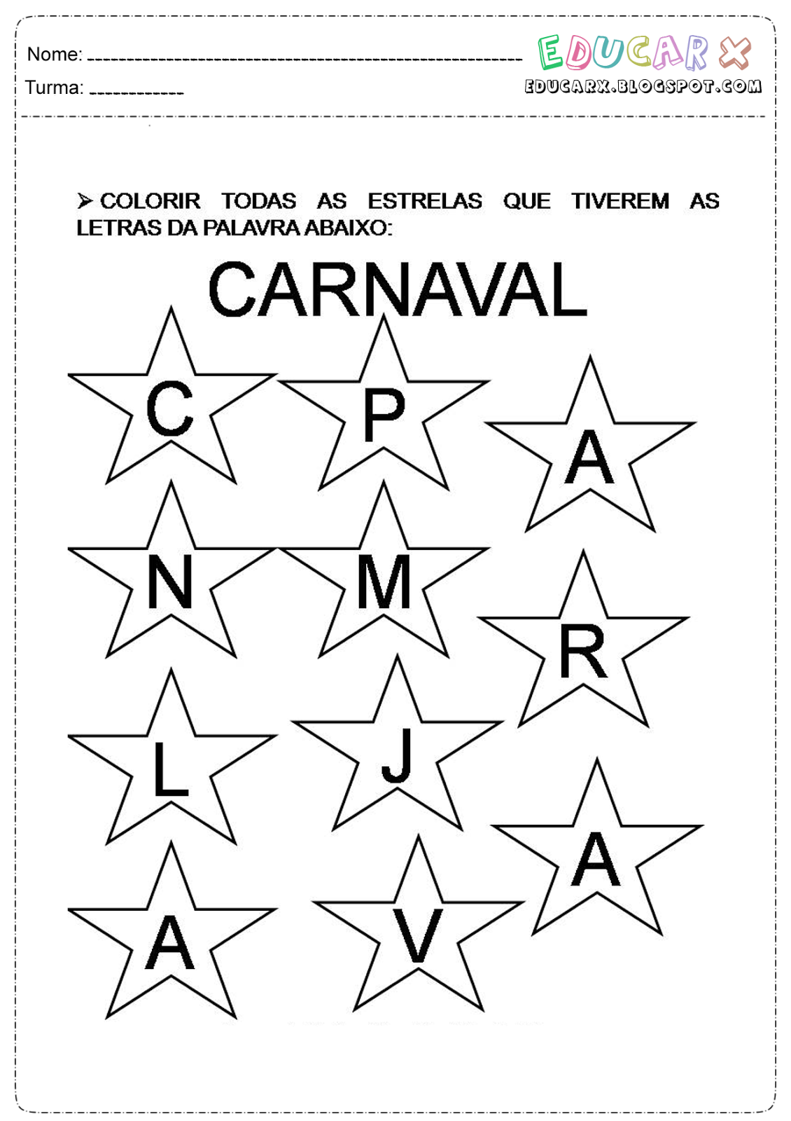Atividades sobre o carnaval para educação infantil