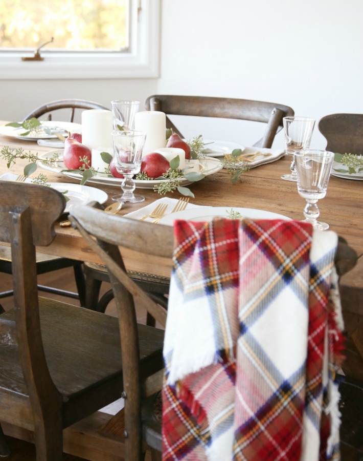 mesa otoño con tartán ayudaadecorar.blogspot.com.es