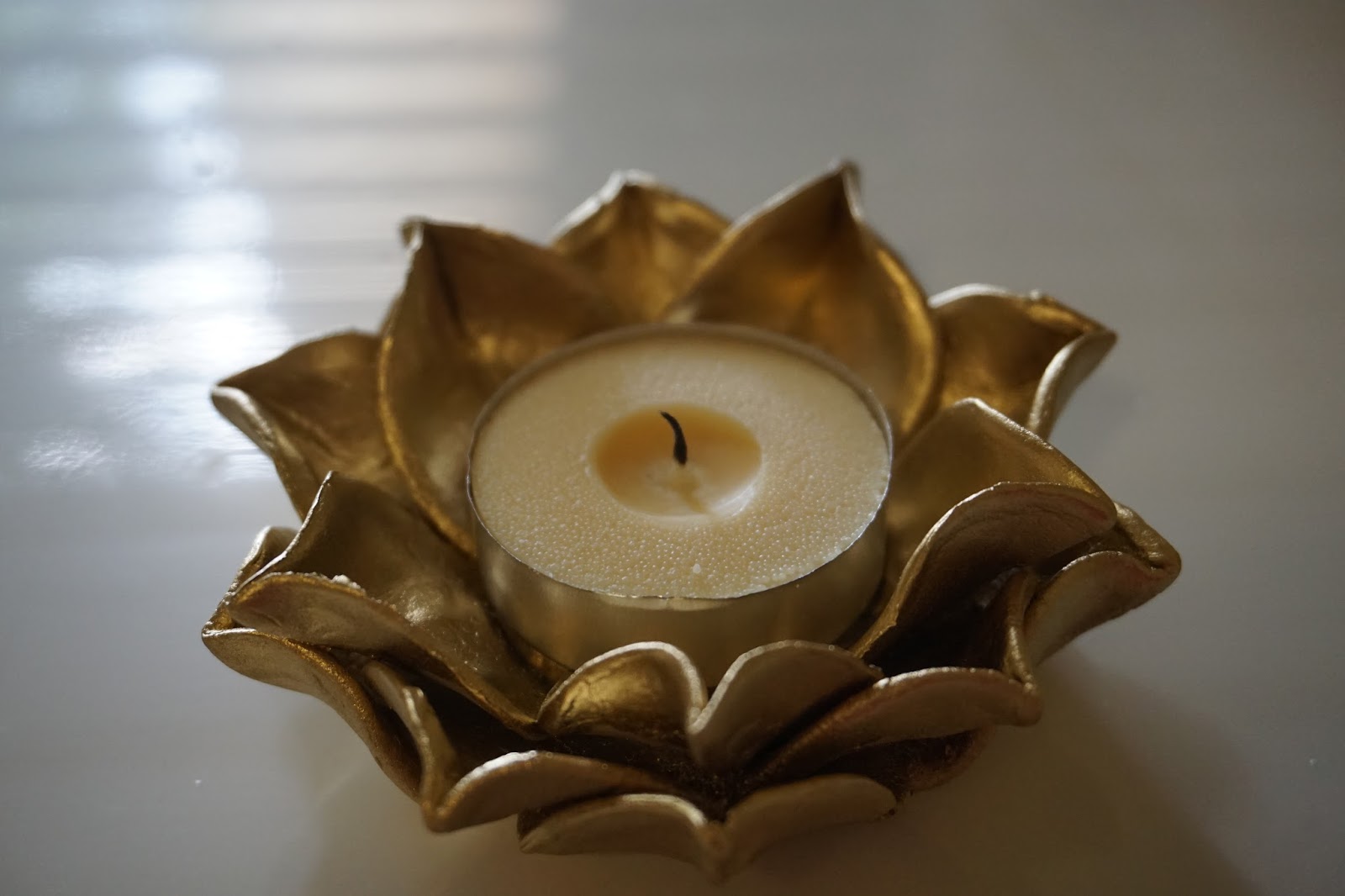 crafts and crafts only Air dry clay candle holder Home decor DIY