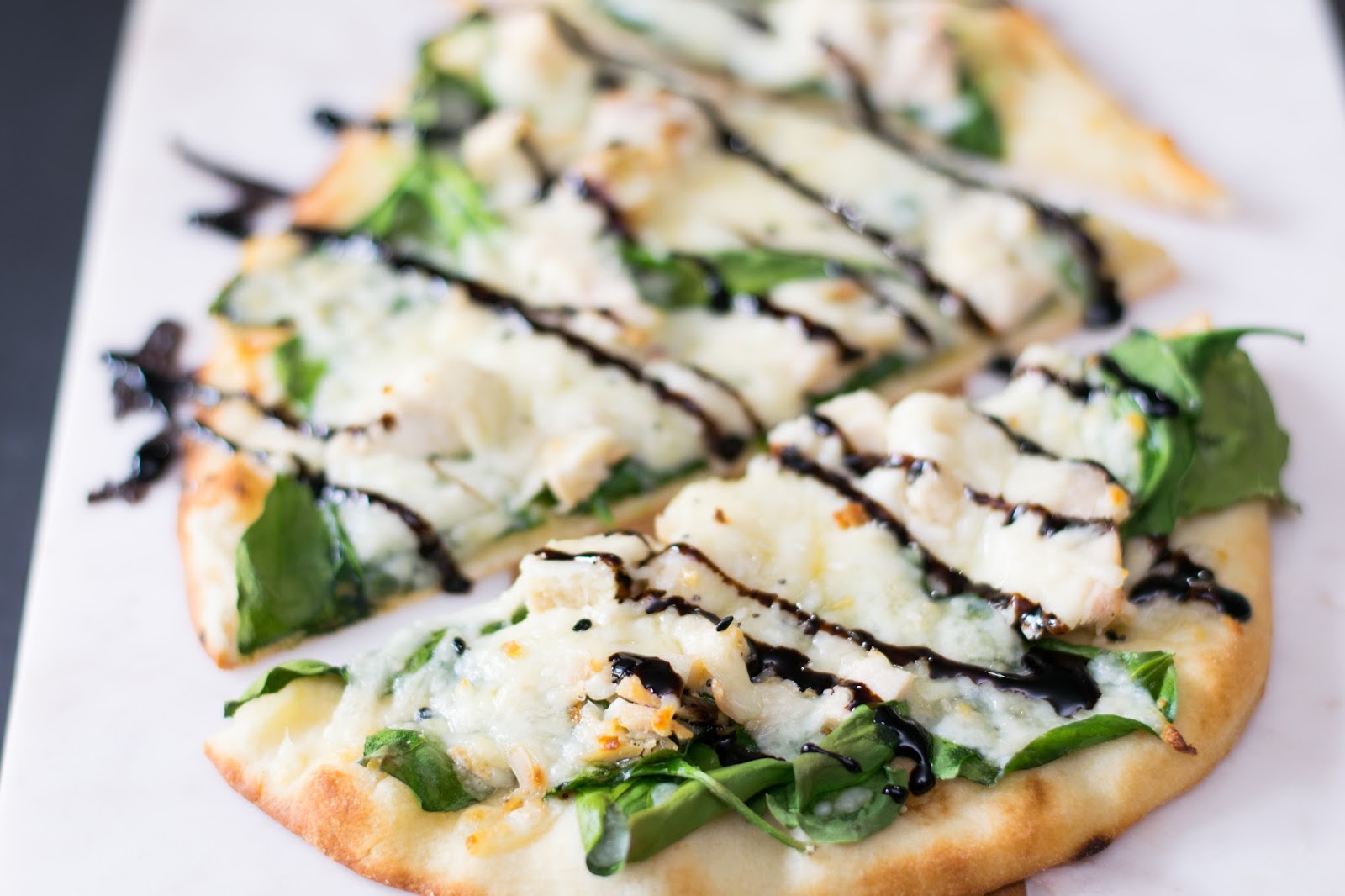 Chicken and Spinach Naan Bread Pizza Recipe The Kitchen Wife