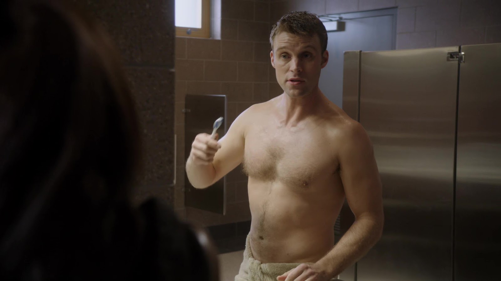 Jesse Spencer shirtless in Chicago Fire 2-22 "Real Never Waits" .
