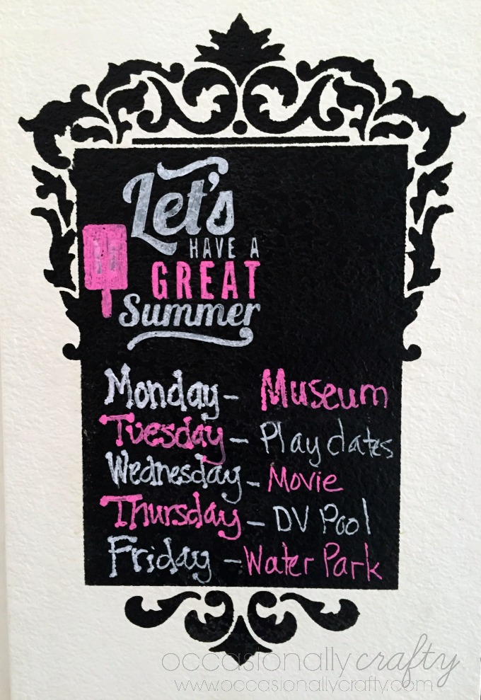 Chalkboard Summer Schedule