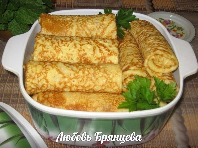 Блинчики с пестрой начинкой Блинчики с пестрой начинкой