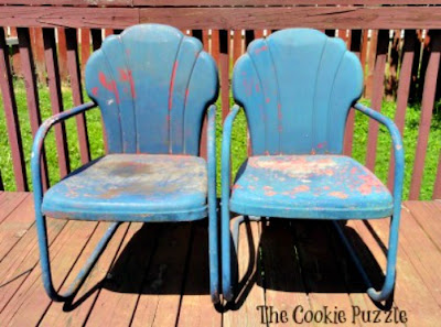 Chalk Painted Metal Chairs