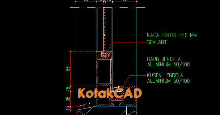 Kusen aluminium dwg Kusen aluminium dwg