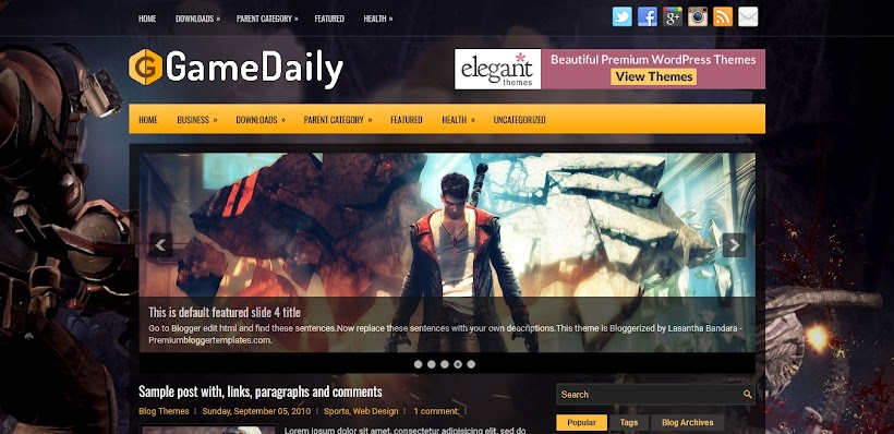 GameDaily Free Blogger Template