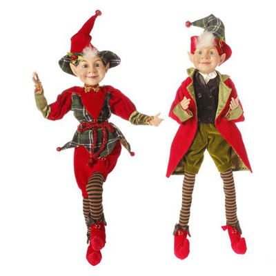 http://www.trendytree.com/raz-christmas-and-halloween-decor/raz-22-posable-red-green-elf-christmas-decoration-set-of-2.html