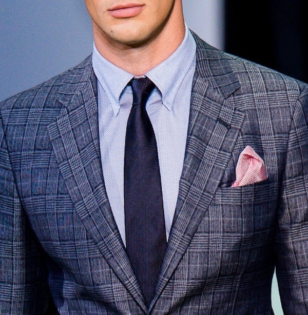 Giorgio Armani Men's Spring Summer 2014 - classic pattern and textures mix 