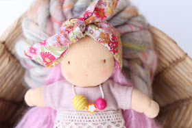 waldorf;doll;yarn;knit collage;basket;crafts