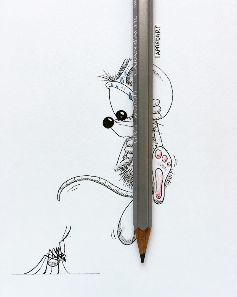 Funny Drawings of a Mouse by Loic Apreda from Switzerland.