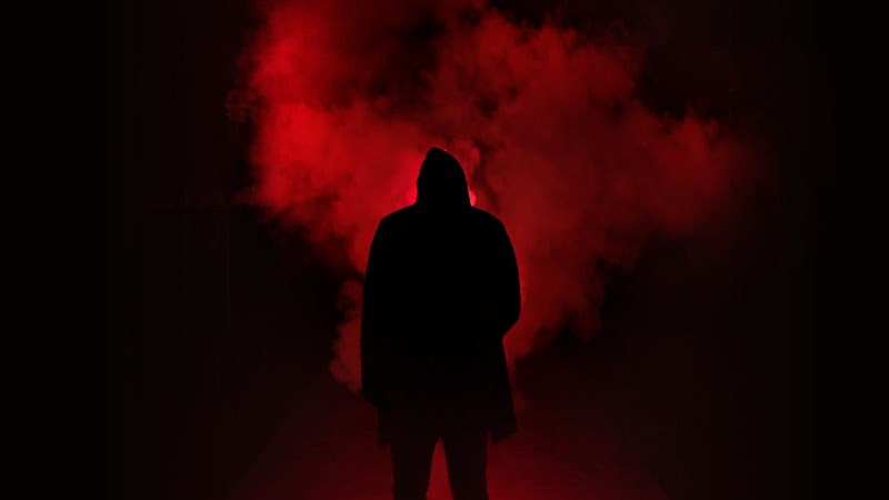 Man with Red Smoke Torch