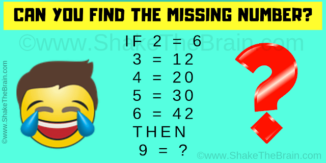 IF 2 = 6  3 = 12  4 = 20  5 = 30  6 = 42  THEN   9 = ?  Can you solve this Genius Minds: Math Logic Brain Teaser?