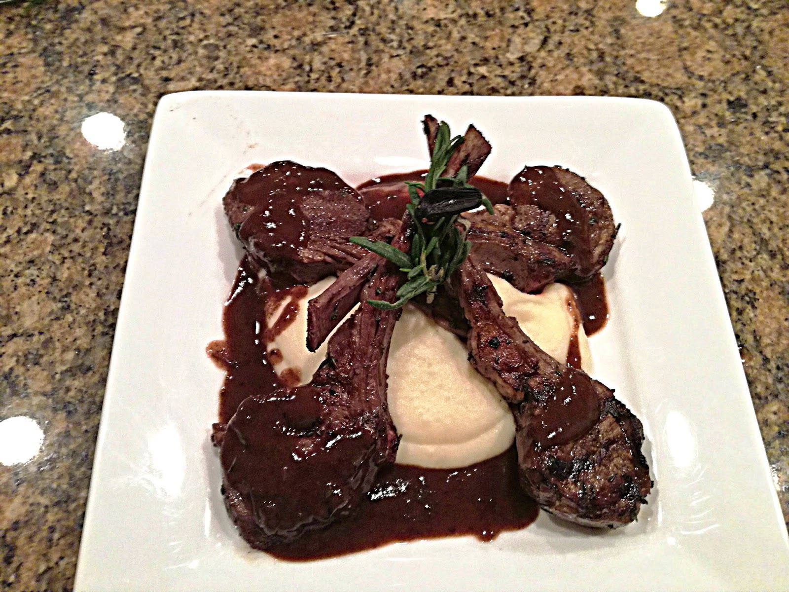 Black Garlic Lamb Chops with Red Wine Reduction