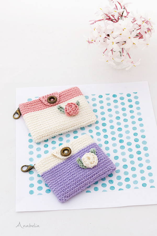 Mini Crochet Pouch in a romantic and shabby-chic style, Anabelia Craft Design