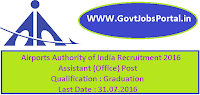 Airports Authority of India Recruitment 2016