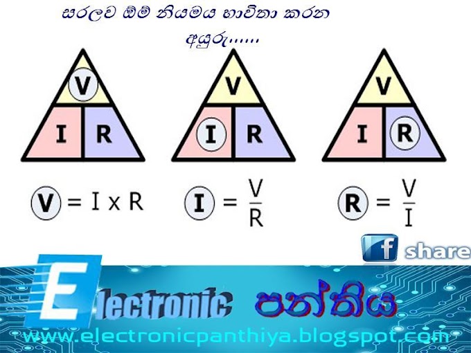 සරලව 'ඕම් නියමය' (V=IR) භාවිතා කරන අයුරු..