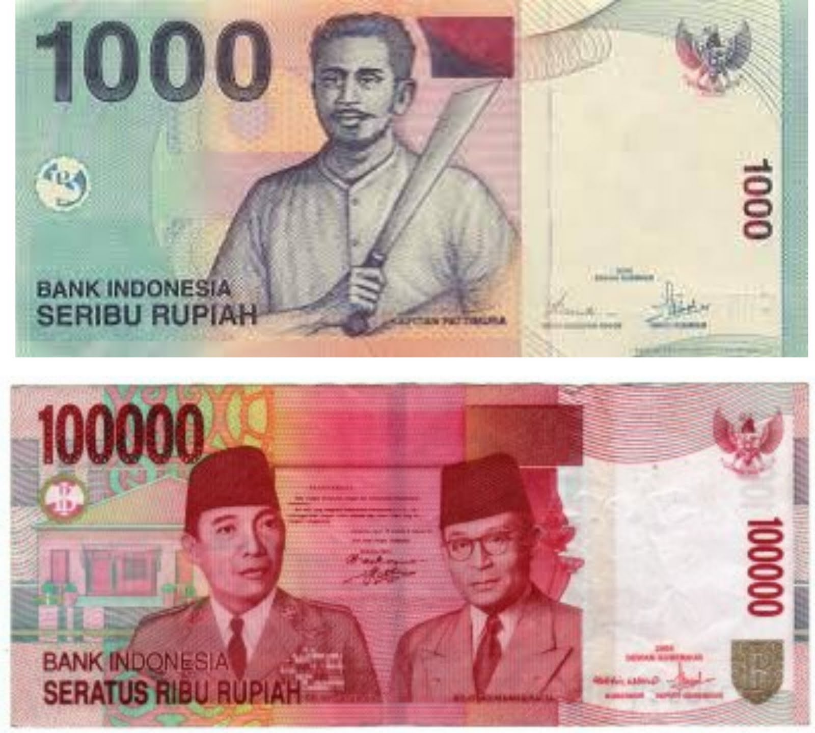 Kisah Antara Uang Kertas  Rp 1 000 dan Uang Kertas  Rp 100 