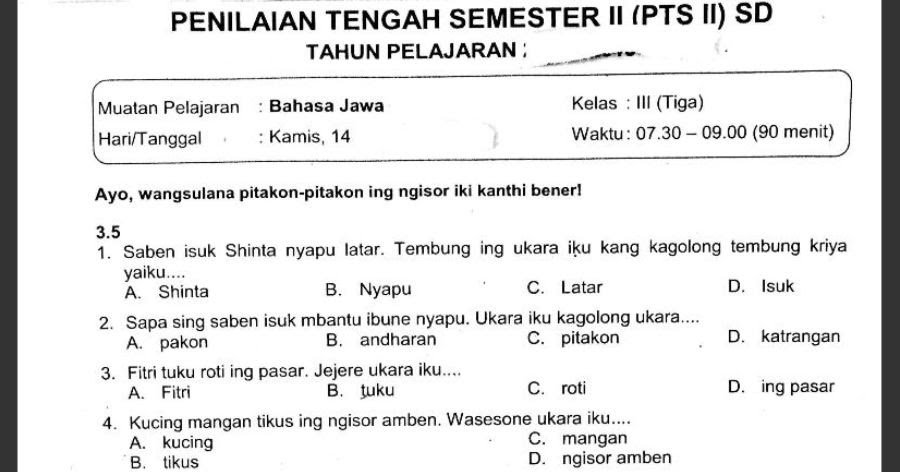 Inilah 12+ Soal Uts Bahasa Arab Kelas 9 Semester 1, Viral!