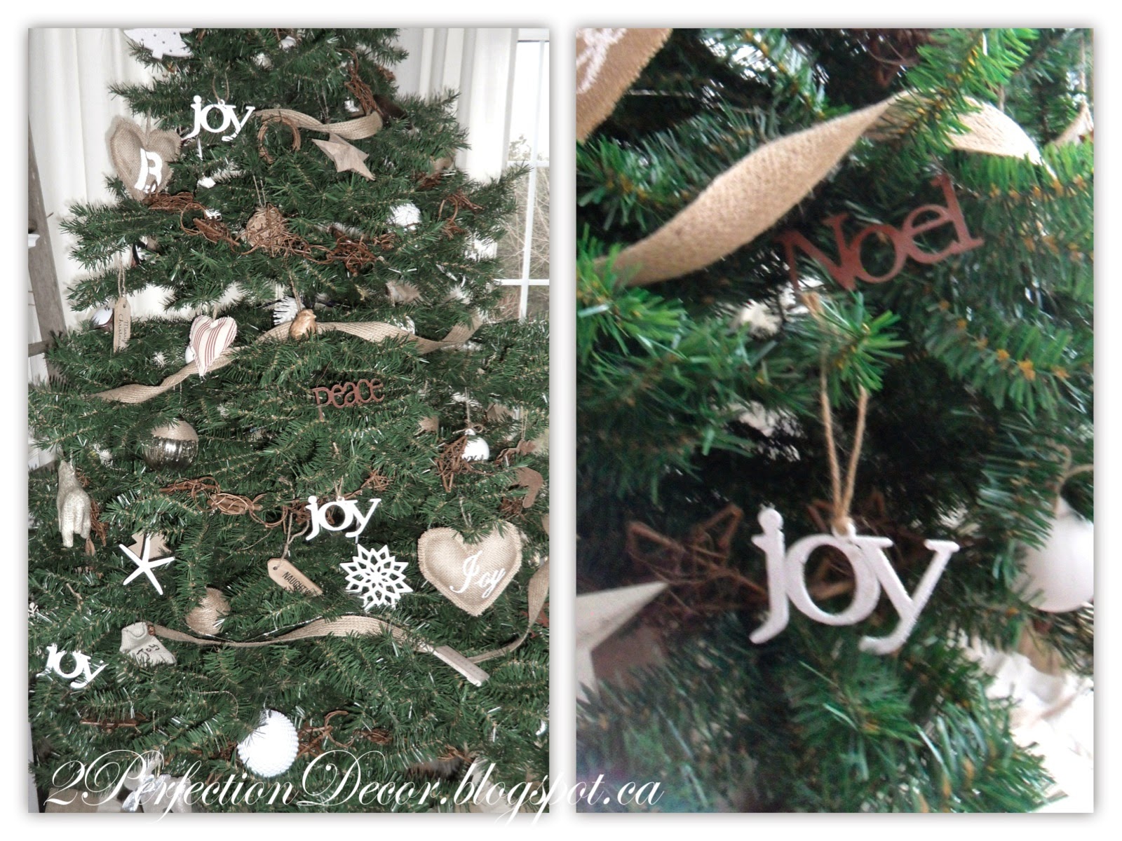 2Perfection Decor: JOY Dollar Store Ornaments with a simple twist.