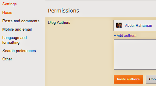 How to invite authors in blogger blog