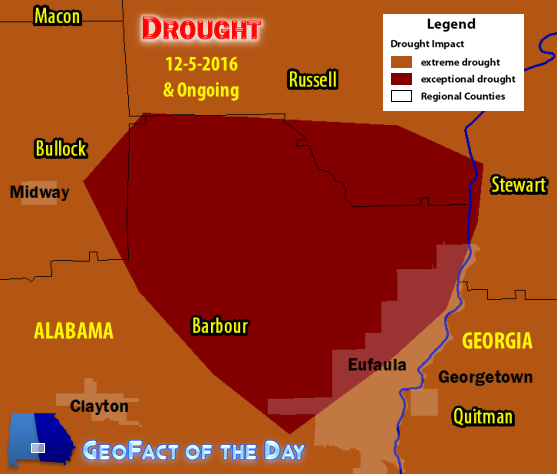 Drought map of Barbour, Bullock, and Russell counties (Alabama) and Quitman County (Georgia), December 7th, 2016 Drought map of Barbour, Bullock, and Russell counties (Alabama) and Quitman County (Georgia), December 7th, 2016