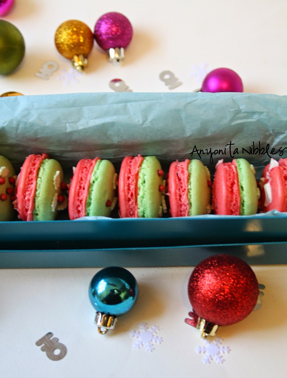 Double Peppermint French Macarons in Gift Box from Anyonita-nibbles.co.uk