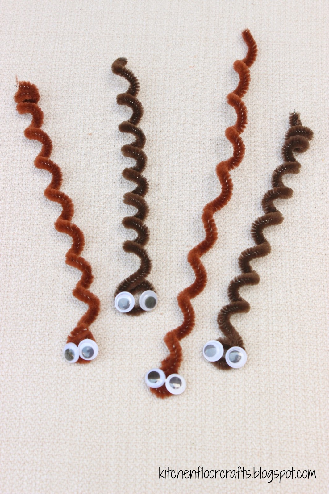 Kitchen Floor Crafts Pipe Cleaner Earthworms