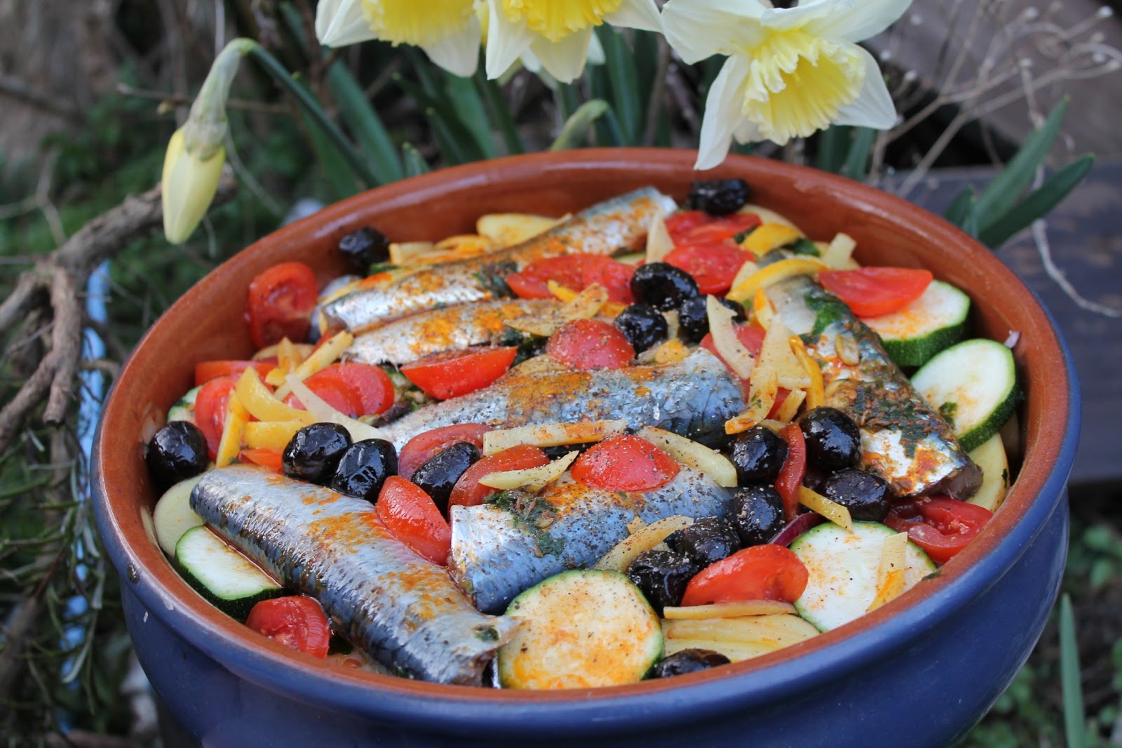 cook, serve, eat sardine and potato tagine