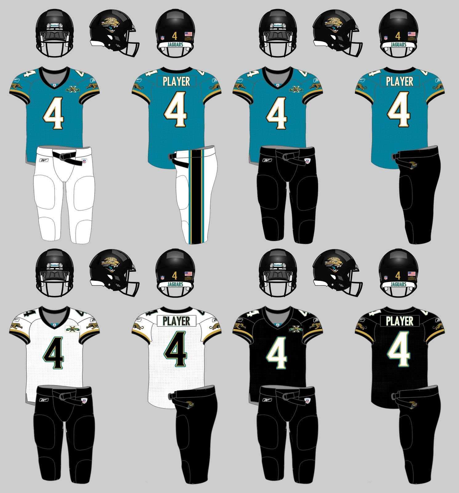 Jacksonville Jaguars Uniform Tracker YearByYear