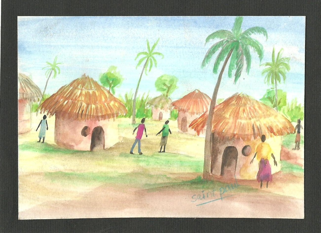 pauliroye Paul Iroye IMAGINATIVE COMPOSITION (village scene)