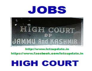 Recruitment of Steno Typist and Junior Assistant Posts in High Court of Jammu & Kashmir.letsupdate