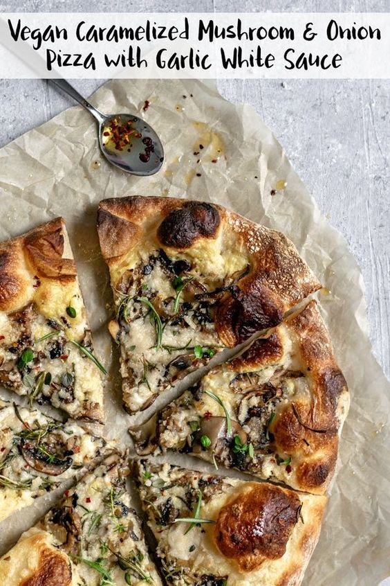 Vegan Caramelized Mushroom Pizza