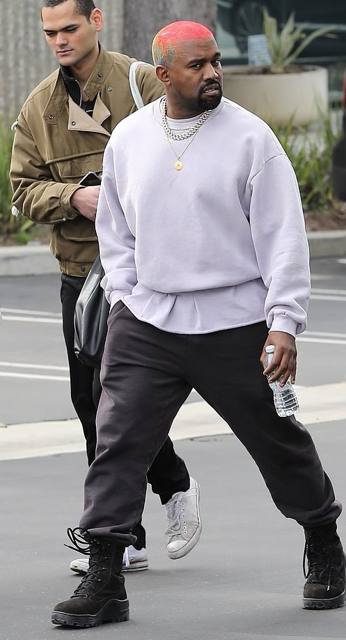 Kanye West Debuts Newly Dyed Rainbow Hair