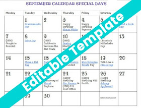 September Calendar of Special Days Holidays: Free Printable Calendar