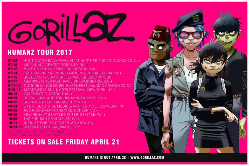 Gorillaz Announce First North American Tour in 7 Years! IKONIC SOUND