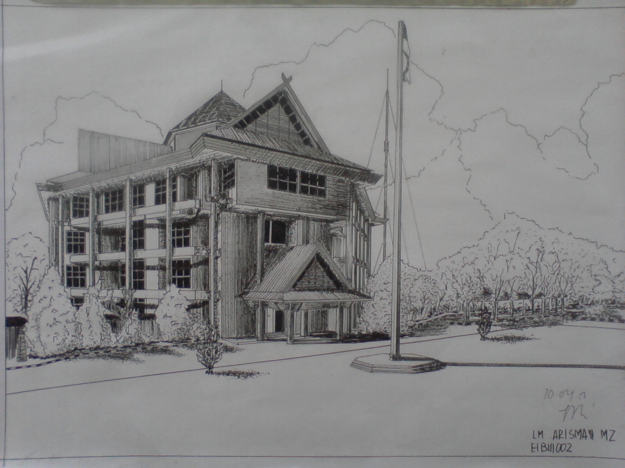 Inspirasi Sketsa Gedung Rektorat Universitas Haluoleo
