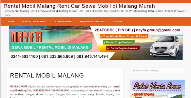 NAYFA Trans Rental Mobil di Malang Termurah dan Terbaik