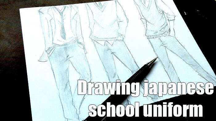 Cara menggambar seragam sekolah manga cowok lengkap - MAYAGAMI