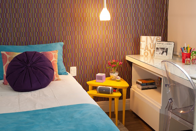 Cores bem dosadas no apartamento decorado em alto astral. Blog Achados de Decoração Cores bem dosadas no apartamento decorado em alto astral. Blog Achados de Decoração