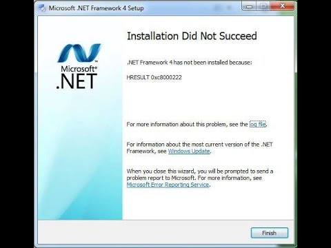 حل مشكلة net framework في ويندوز 10 , 8 , 7 , xp و وجود رساله الخطأ net framework did not succeed