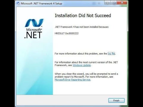 حل مشكلة net framework في ويندوز 10 , 8 , 7 , xp و وجود رساله الخطأ net framework did not succeed 