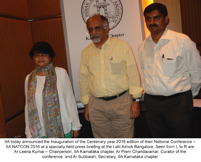 Celebrating 100 years of promoting architecture: Indian Institute of Architects to host NATCON 2016 on Dec 1, 2 & 3, 2016 Celebrating 100 years of promoting architecture: Indian Institute of Architects to host NATCON 2016 on Dec 1, 2 & 3, 2016