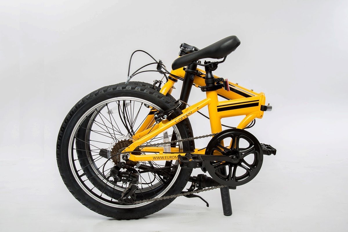 ZiZZO Campo 20 inch Folding Bike with Shimano 7-Speed Adjustable Stem Light Weight Aluminum Frame 