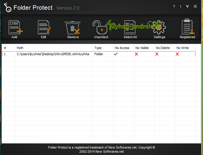Folder Protect Version 2.0 Serial Key