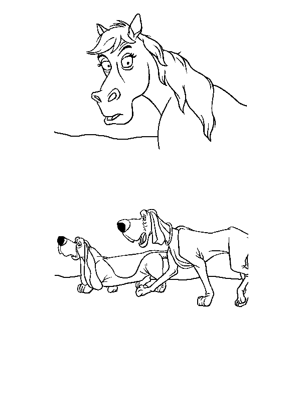 Drawing of horse and dog coloring ~ Child Coloring