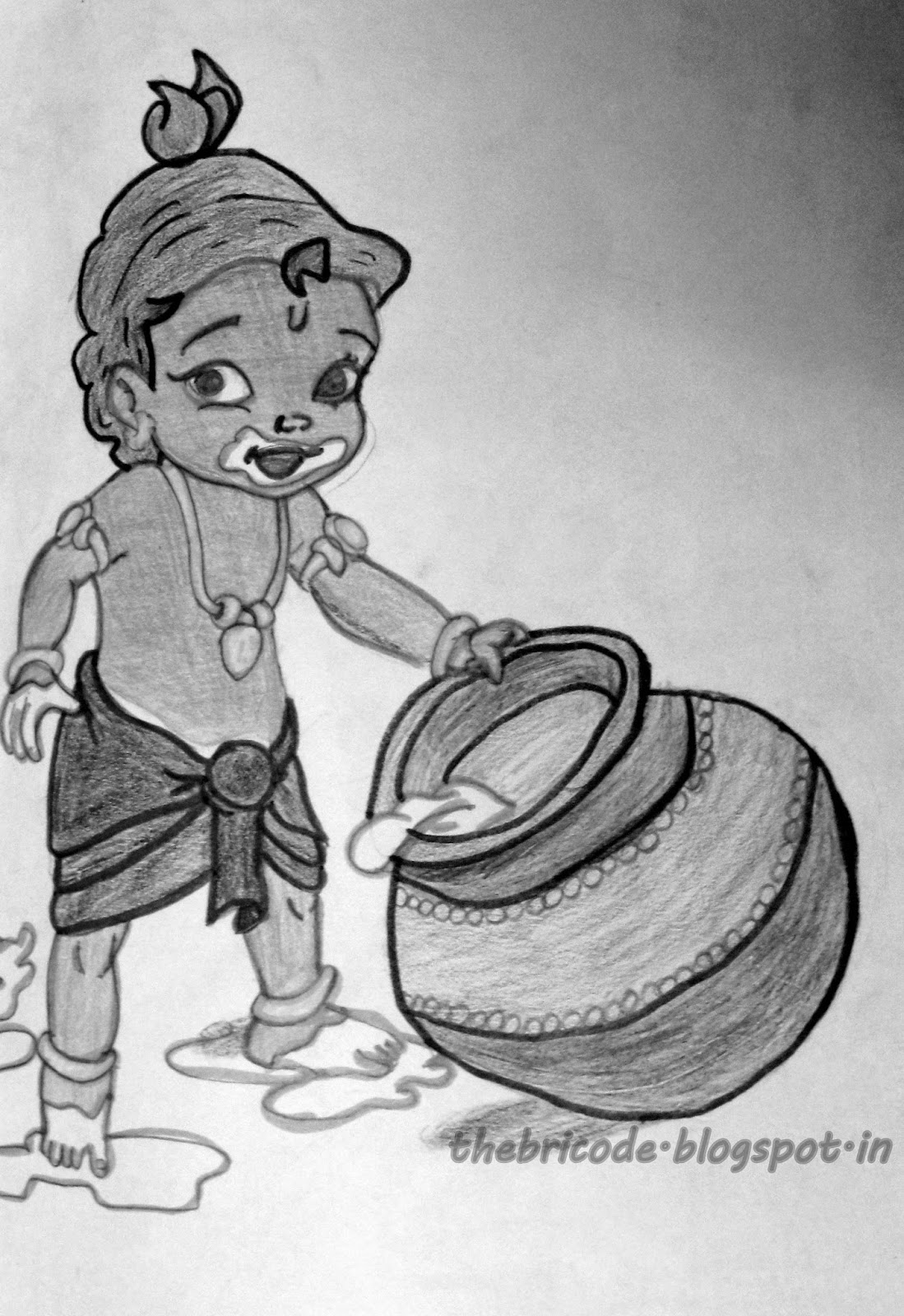 The Bri Code_Art Little Krishna Drawing_ Pencil sketch