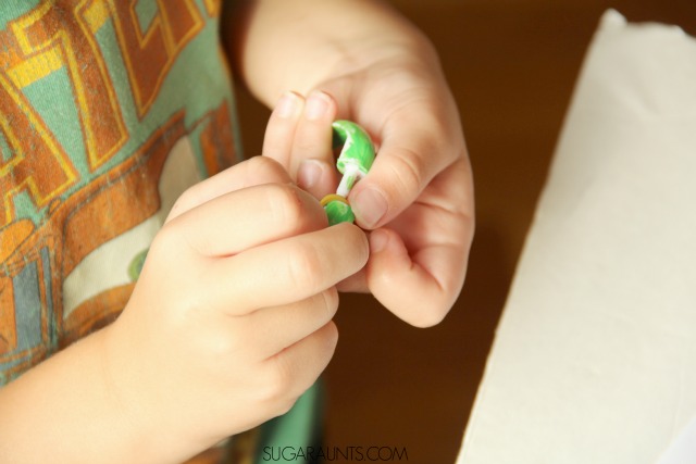 Visual Scanning Activity for fine motor skills and visual scanning in so many functional tasks like reading, word searches, puzzles. This visual motor activity creates a fidget toy to help sensory seekers with fidgeting, too.